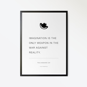 Alice in Wonderland Digital Download | Black and White Nursery Wall Art | Minimalist Home Decor