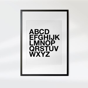 ABC Poster Digital Download | Minimalist Home Decor | Typography Nursery Wall Art