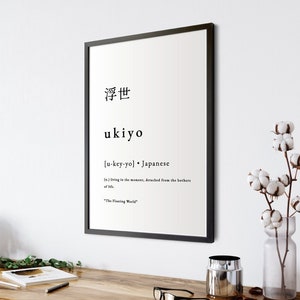 Ukiyo Definition Digital Download | Japanese Definition Wall Art | Minimalist Home Decor
