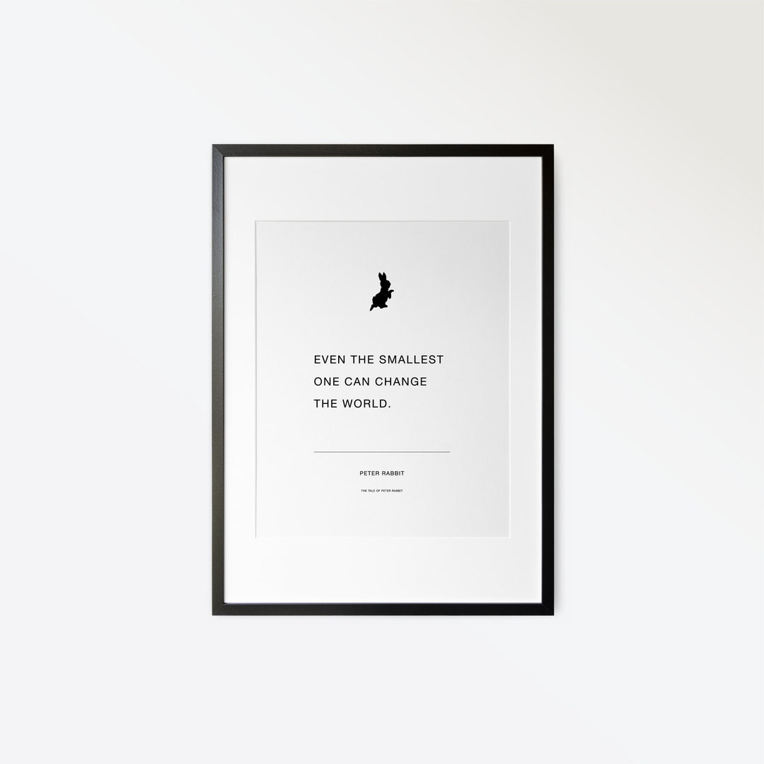 Peter Rabbit Quote Digital Download Minimalist Nursery Wall Art Black