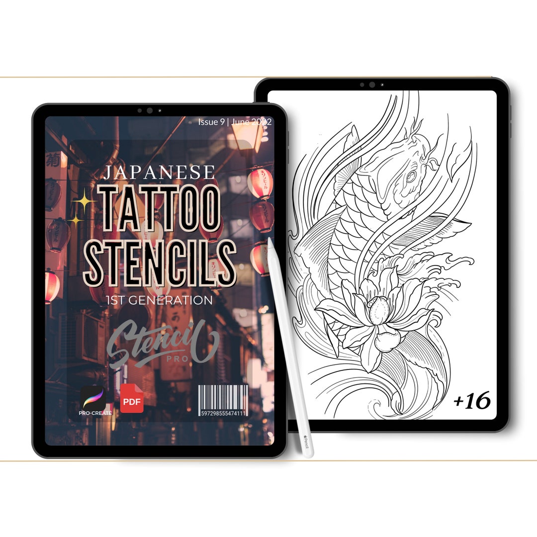 Japanese Brushes Procreate Brush Set Gangster Tattoo Stamp Brushes Procreate Brushes for Tattoo