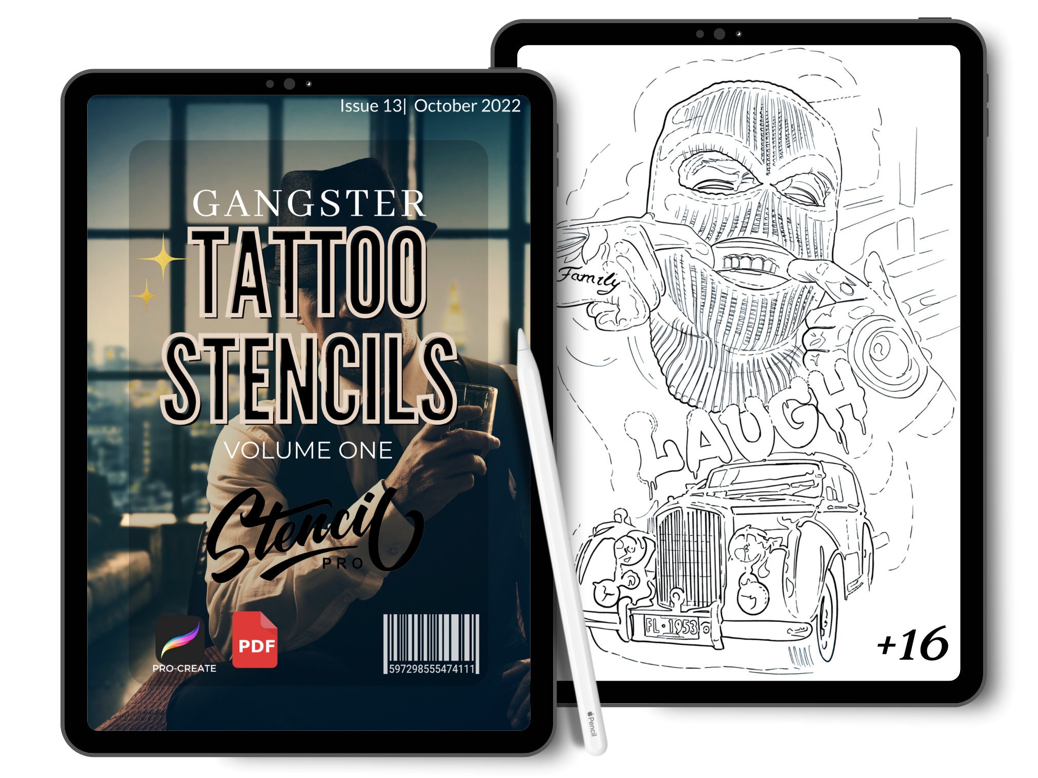 Gangster Brushes Procreate Brush Set Gangster Tattoo Stamp - Etsy Canada