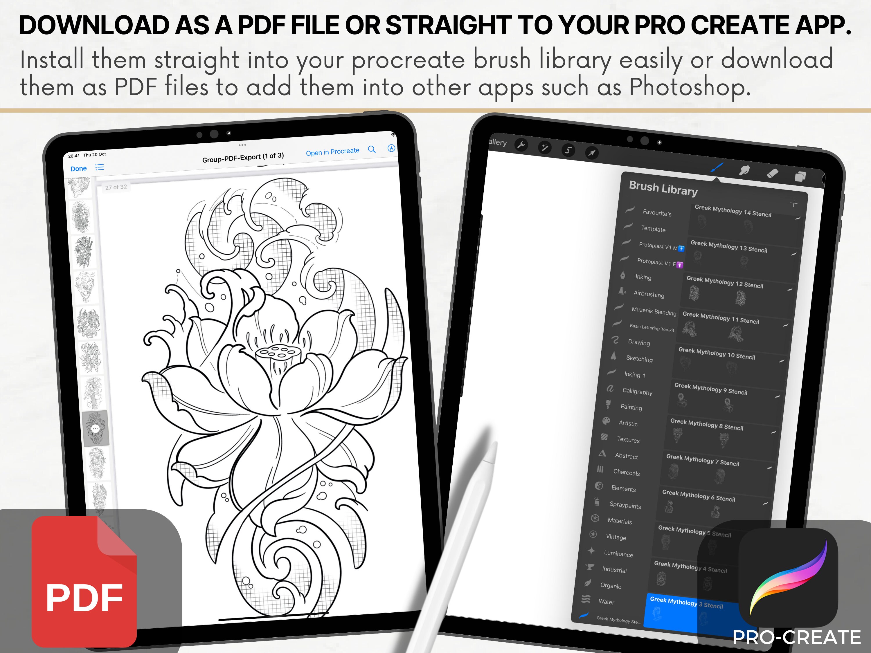Japanese Brushes Procreate Brush Set Gangster Tattoo Stamp Etsy