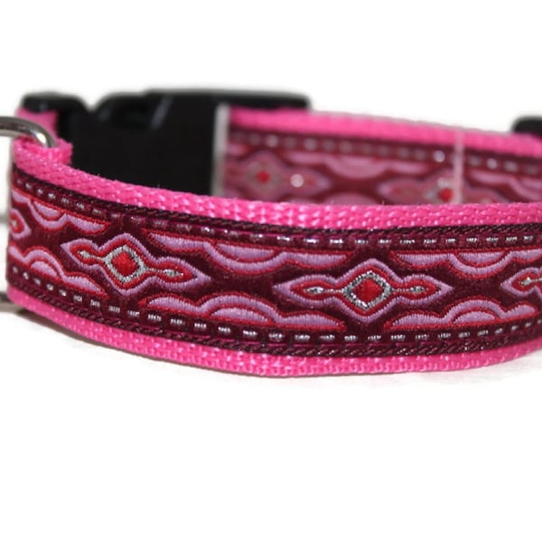 Hundehalsband Lava Rosa/Rosa - wahlw. mit Leine