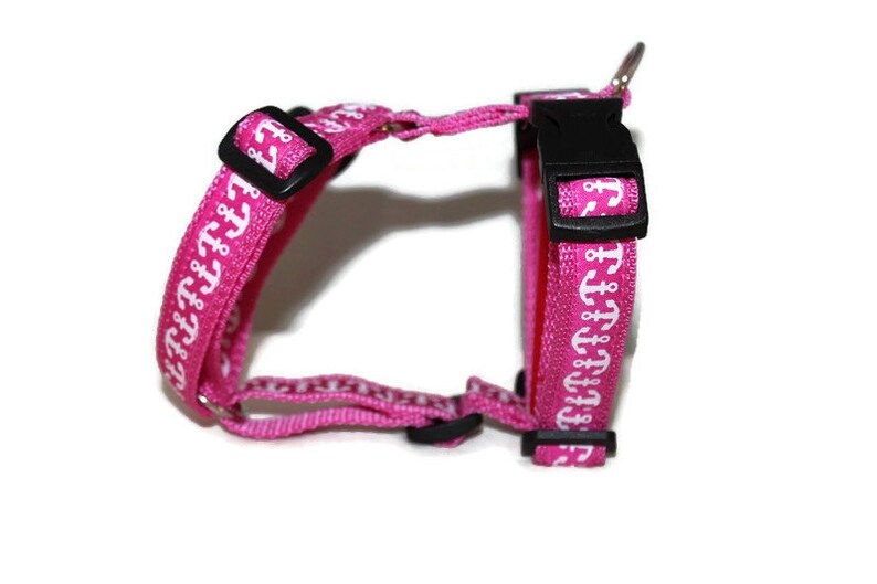Lead harness dog harness adjustable small to medium-sized dogs anchor pink image 2