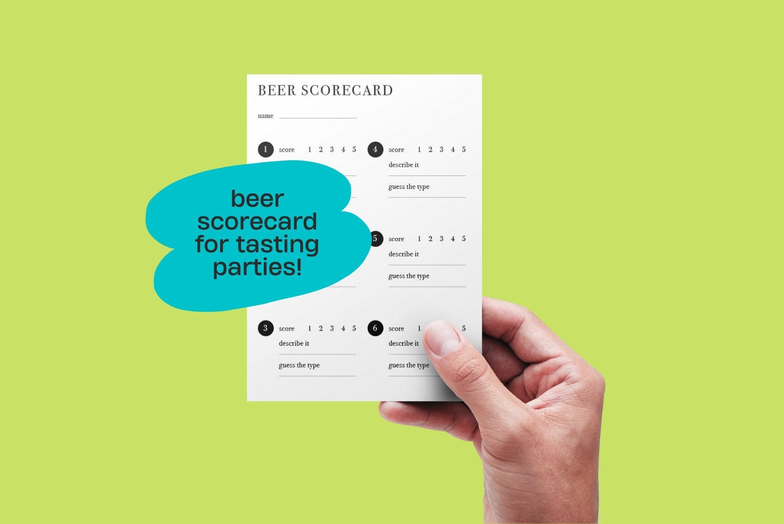 Beer scorecard - Etsy.de