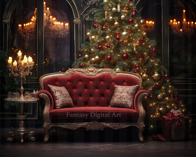 Christmas Studio Digital Backdrop Christmas Portrait Etsy Canada