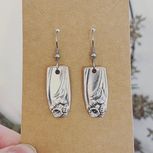 Daffodil Spoon Earrings, Silverware Spoon Earrings, Silverware Jewelry, Spoon Jewelry, Silverware Jewelry, Gifts for Her, Recycled Jewelry