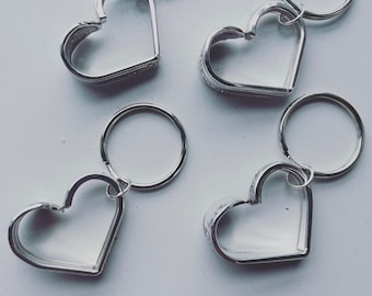 Engraved/Personalized Spoon Keychain Heart, Spoon Jewelry Heart, Floating Heart Keychain, Silver Anniversary Gift, Valentine's Day, Love