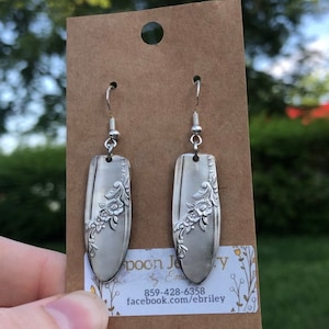 Vintage Spoon Earrings-QUEEN BESS-Silverware Earrings, Silverware Jewelry, Spoon Jewelry, Recycled Jewelry, Gifts for Her