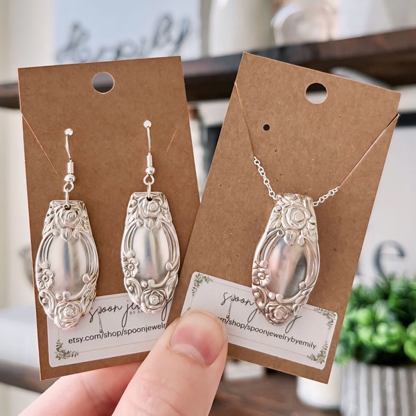 Ballad Country Lane Necklace and Earring Set | Upcycled Vintage Spoon Jewelry | Gift for Her | Boho Rustic Cottagecore Style | Unique Gift