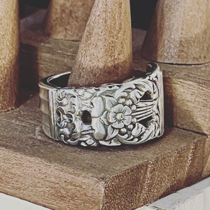 Coronation Spoon Ring, Silverware Spoon Ring, March Birth Flower, New Beginnings, Silverware Jewelry, Gifts for Her, Recycled Jewelry