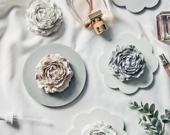 Peony Aroma Diffuser Set: Concrete Flower, Essential Oil Scent Passive Peony Stone