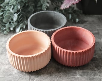 Large Ribbed Empty Candle Making Container Concrete Candle Vessel Jar Jewelry Bowl Home Bathroom Vanity Table Decor Christmas Home Gift Idea