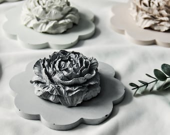 Peony Concrete Passive Aroma Diffuser: Essential Oil Scented Stone with Coaster