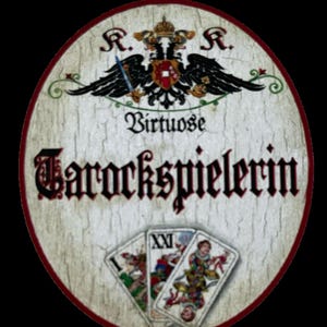 Kuk nostalgie holzschild virtuose tarockspielerin karten spiel tarock schild