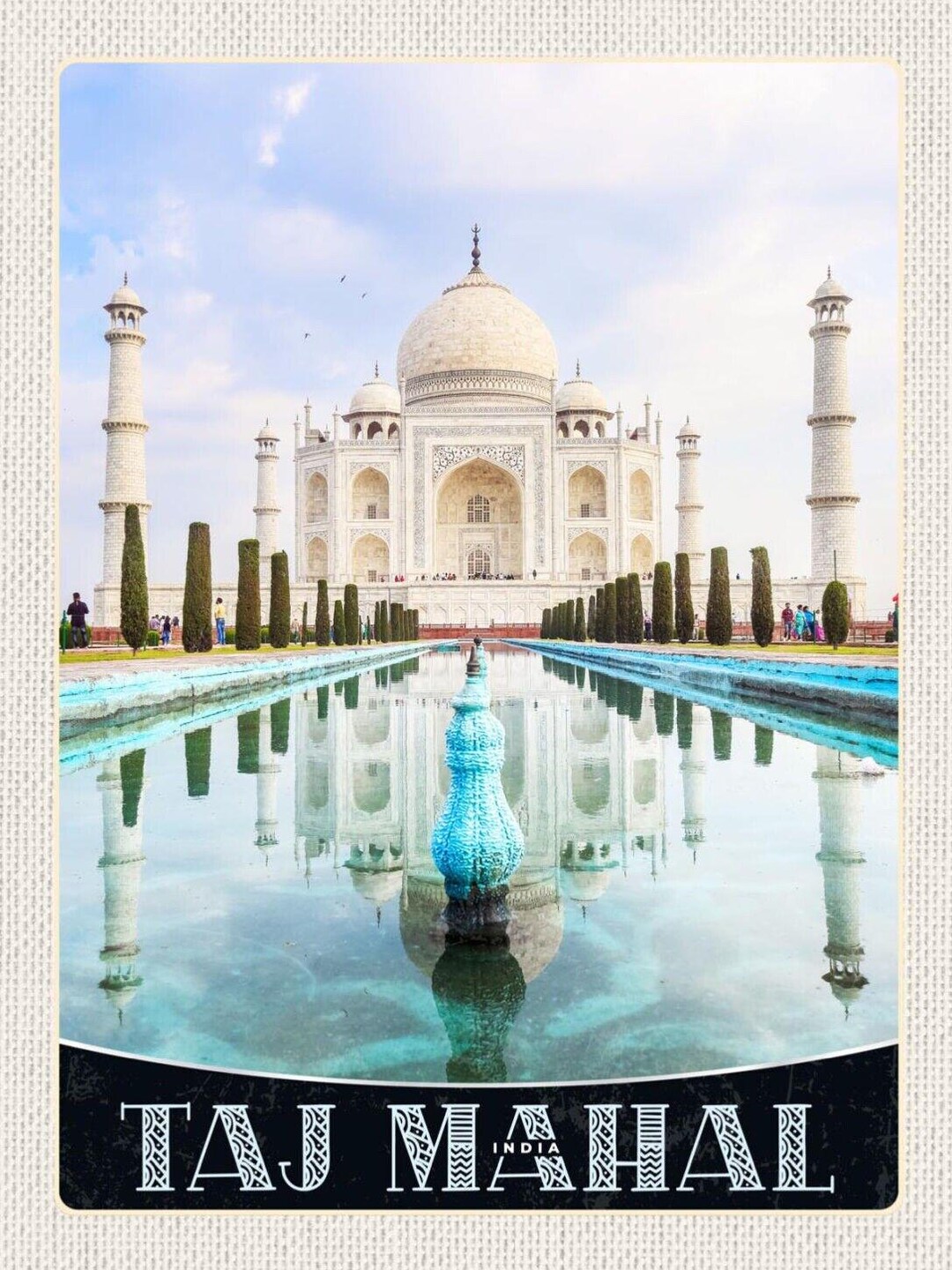 Taj Sign Sign Taj Mahal Mausoleum Tourist Attraction India 12x18 20x30 30x40 ...