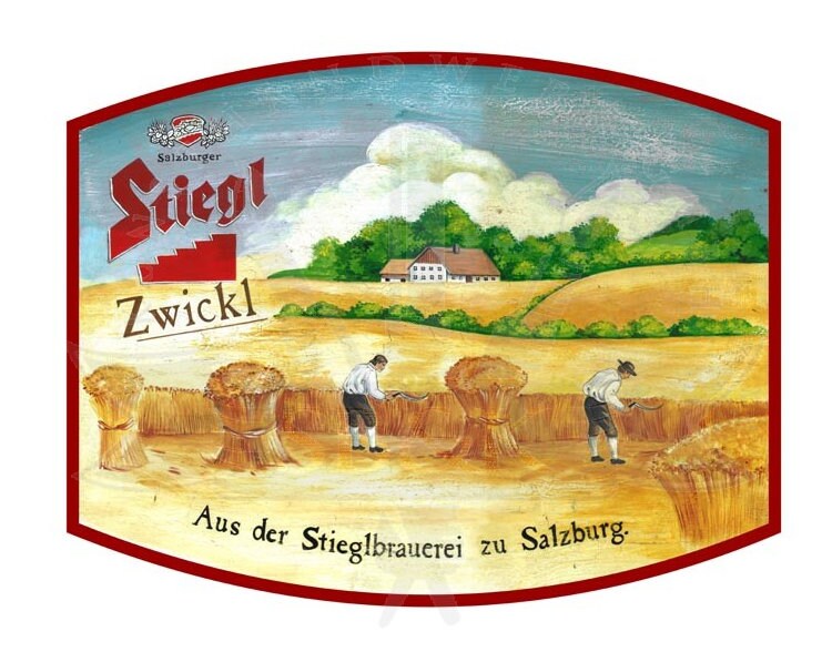 Kuk nostalgia wooden sign rosel zwickl beer brewery salzburg