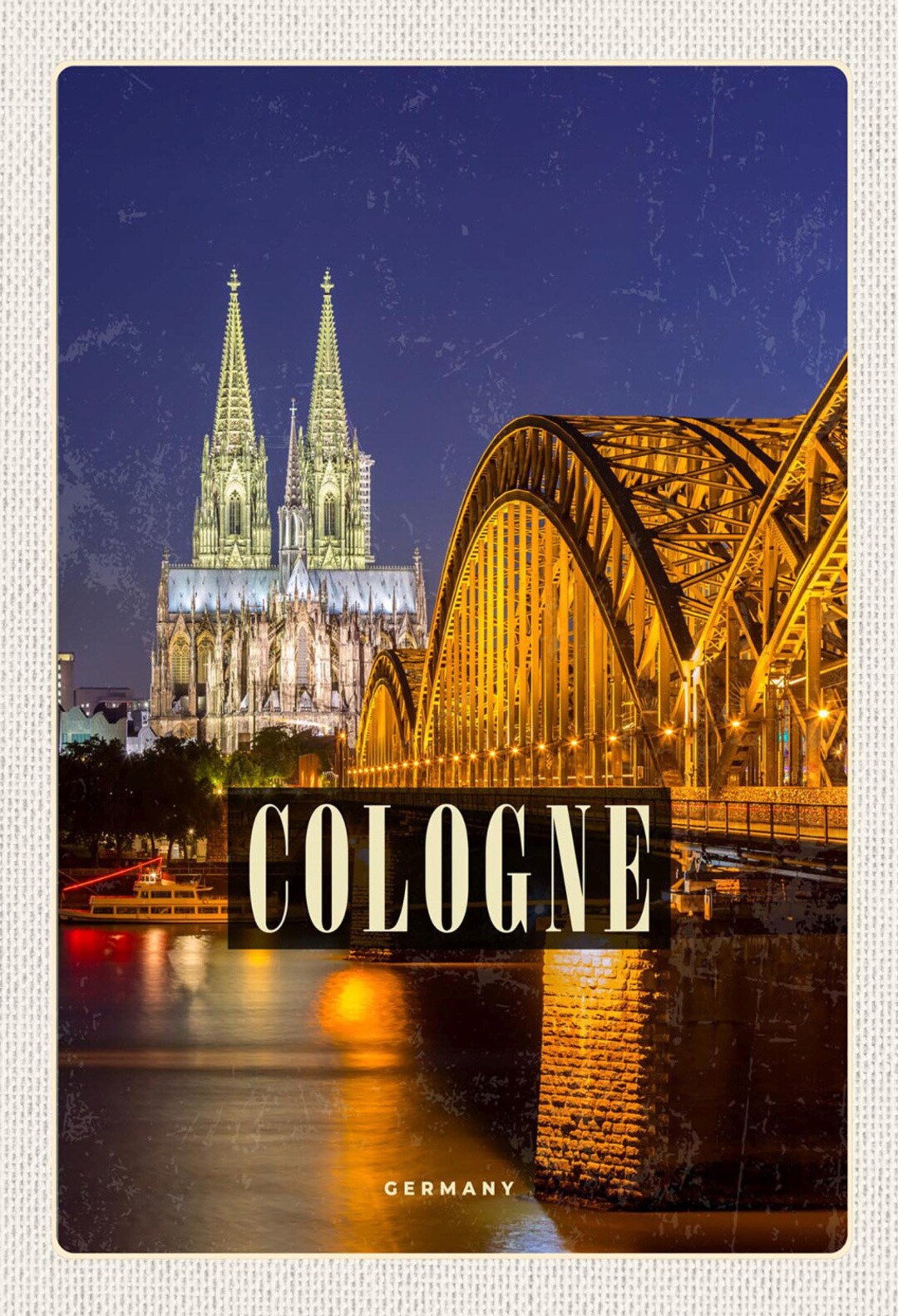 Kühlschrankmagnet Köln Dom – Metall-Magnet In Schriftrollen-Form, Deutsches Souvenir