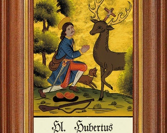 Hinterglasbild Heiliger Josef Mit Buch – Handbemalt, Blattgold-Hintergrund, Holzrahmen, Ca. 12,5 X 16 Cm