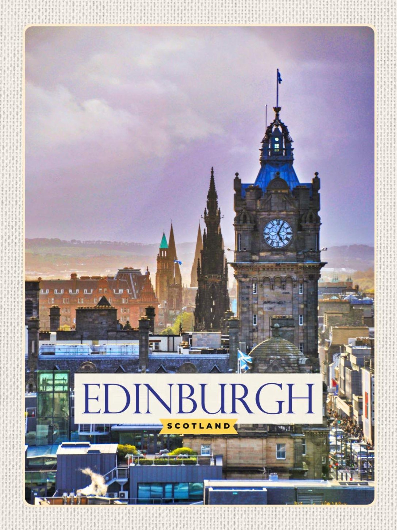 Edinburgh Scotland Clock Tower Sign, 12x18, 20x30, 30x40 Cm, Made of ...