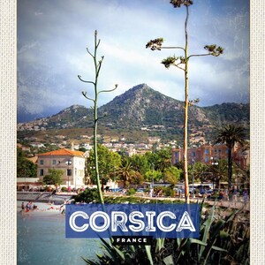 Panneau Corse France Corse France plage 12x18 20x30 30x40 feuille/bois
