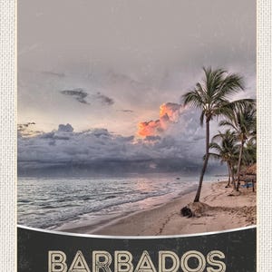 Panneau Barbade "France" plage mer île 12x18 20x30 30x40 tôle/bois