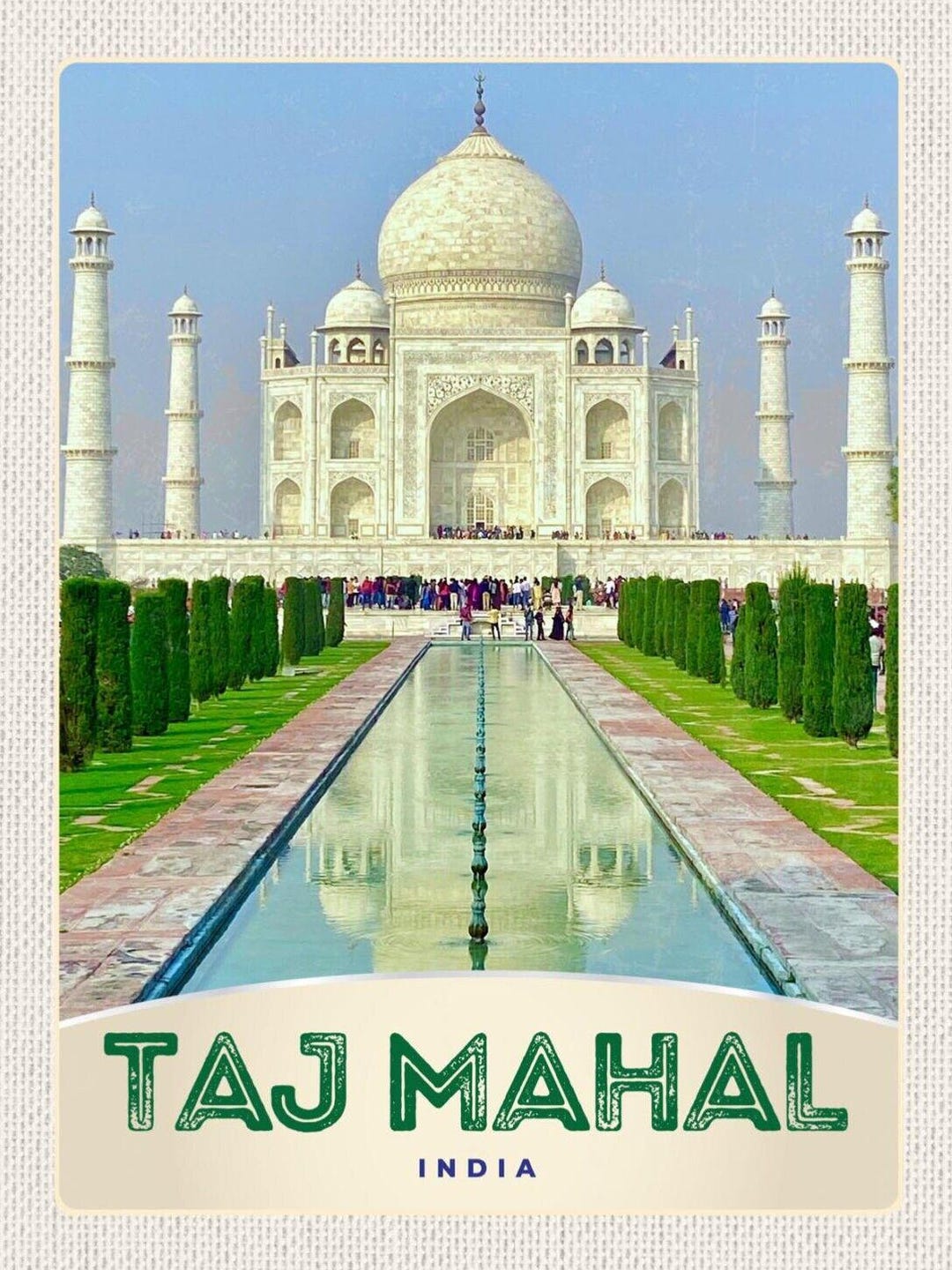 Taj Sign Sign Taj Mahal India Mausoleum Building 12x18 20x30 30x40 Sheet Metal ...
