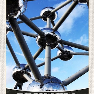 Sign Brussels Belgium Brussels Belgium Atomium 12x18 20x30 30x40 sheet metal/wood