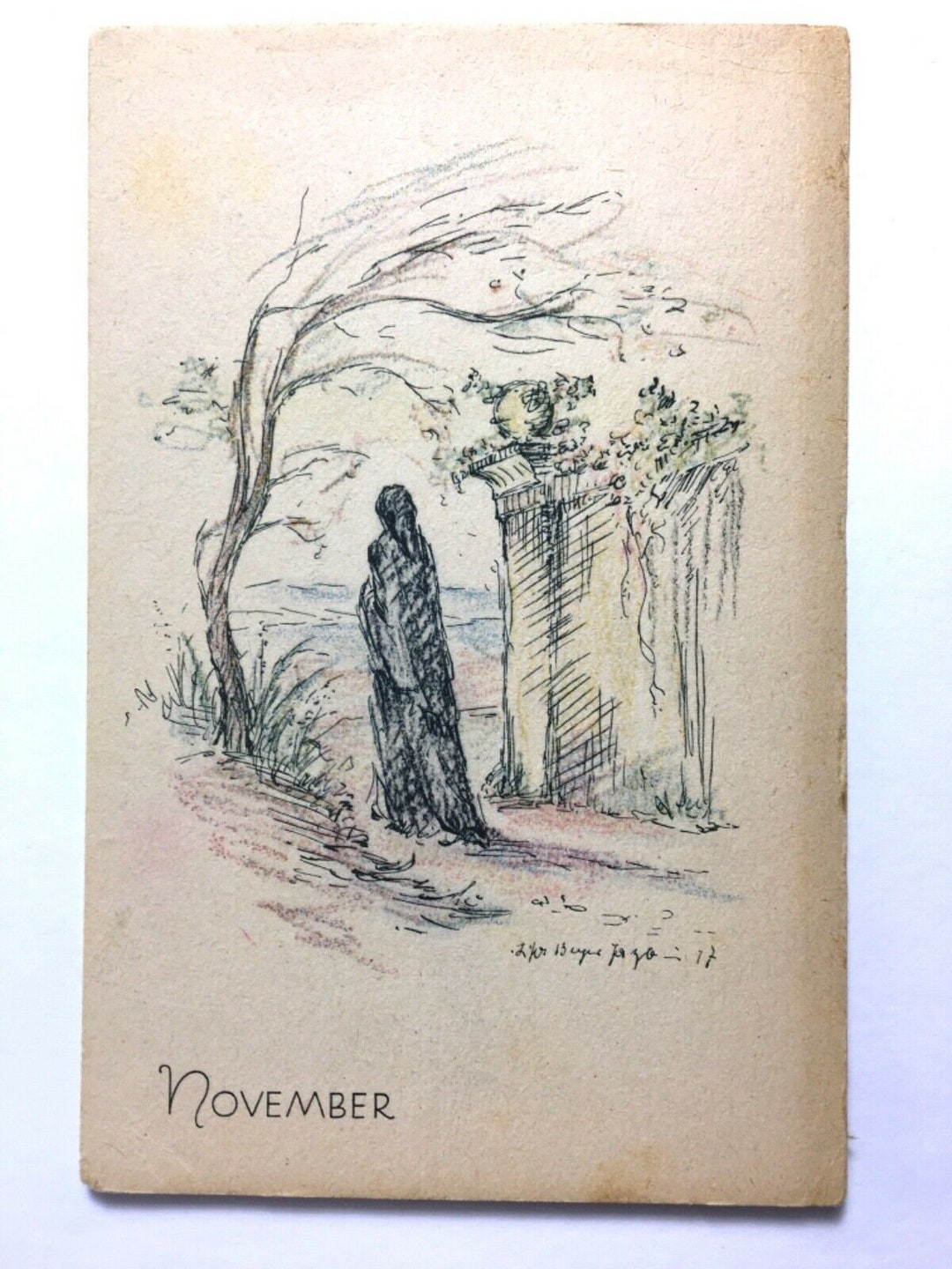 November Woman November Woman Looks at the Sea Artist Card 110053 Th - Etsy
