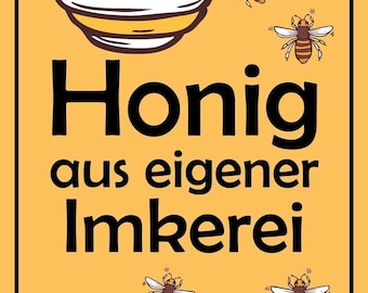 Sign honey beekeeping beekeeper sale bee 12x18 / 20x30 / 30x40 sheet metal or wood
