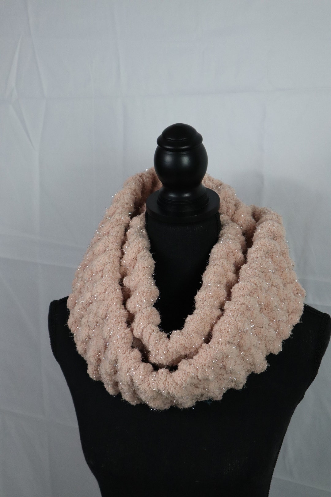 Light Pink Sparkle Chunky Infinity Scarf - Etsy