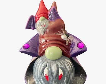 Vampire Halloween Ceramic Gnome, Spooky Halloween Garden Gnome, Halloween Decor