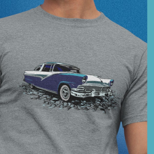 56 Ford Crown Victoria Unisex Jersey Tee , original design 1956 blue and white Crown Vic