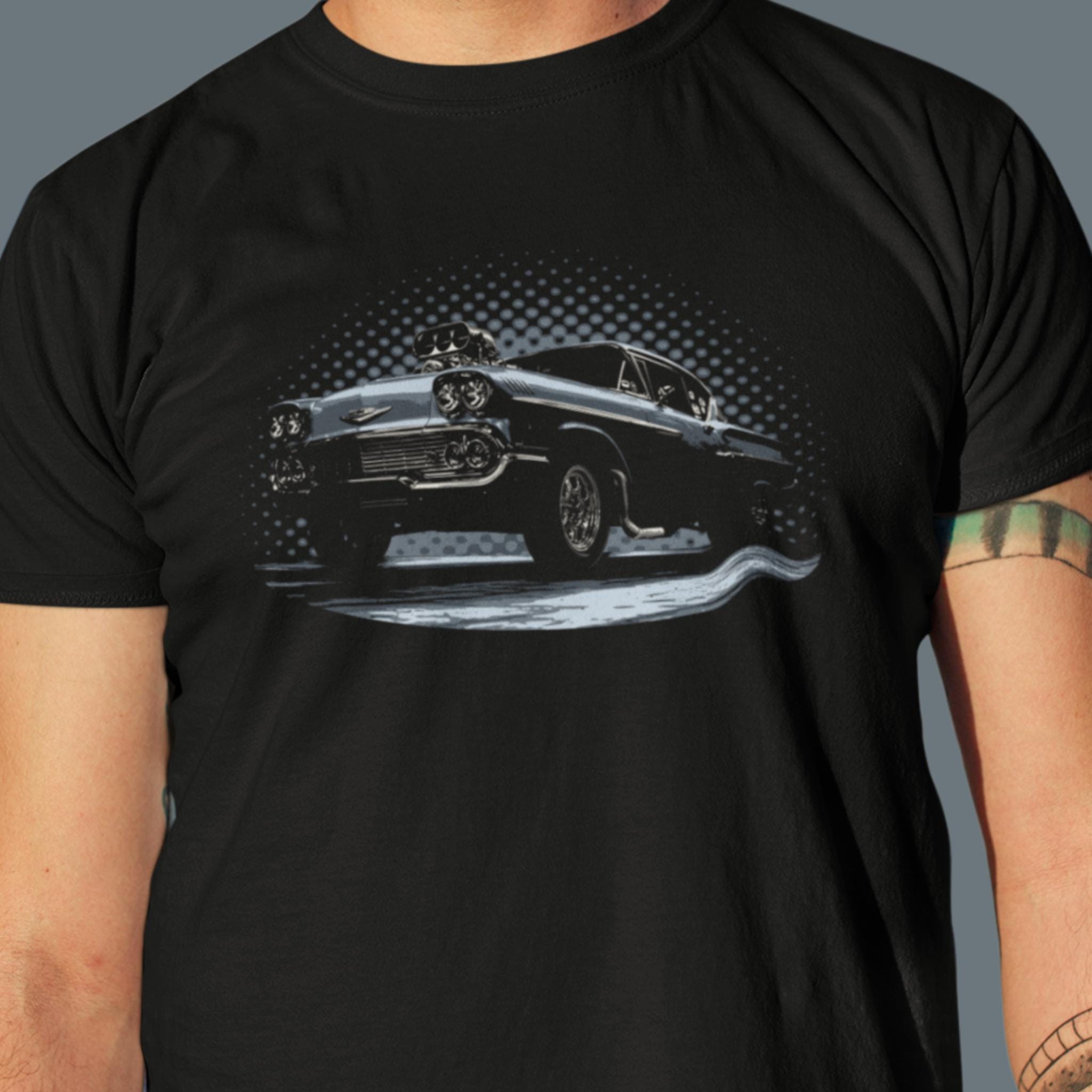 1958 Chevy Brookwood Station Wagon Classic Car T-Shirt - Unisex Short Sleeve Tee, Vintage Antique Car Design