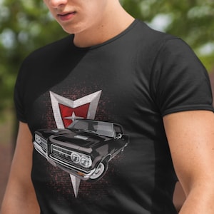 Chemise voiture classique avec Pontiac GTO 64 noire - T-shirt unisexe - Muscle car de 1964