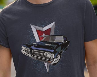 Classic car shirt featuring blue 64 Pontiac GTO - Unisex T-shirt - 1964 muscle car