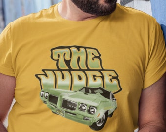 Classic car shirt featuring light green 70 Pontiac GTO Judge - Unisex T-shirt - 1970 muscle car