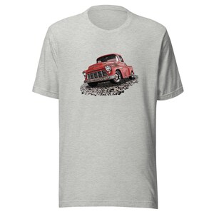 Classic truck shirt featuring rusty red 55 Chevy truck - Unisex T-shirt with rusted classic pickup
