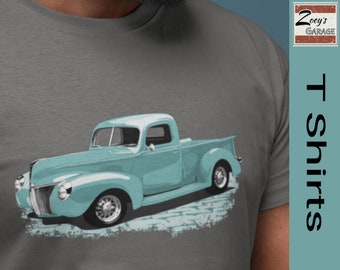 Classic Car Shirt featuring a blue 40 Ford truck - Vintage 1940 Ford pickup