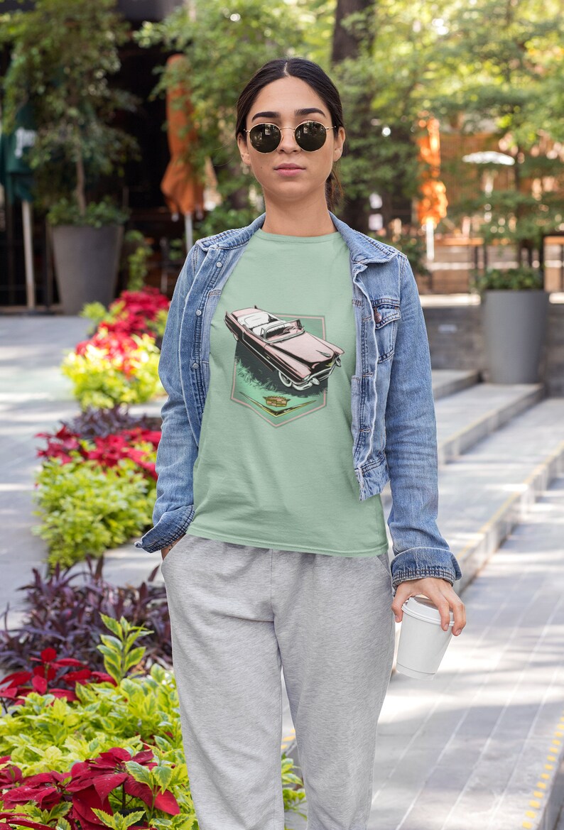 56 Pink Cadillac Unisex t-shirt, 1956 Caddy series 62