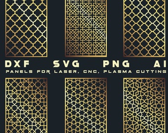 Islamic Pattern Room Divider Bundle | Islamic Geometric Wall Panel  | Privacy Screen For Glowforge, Laser Plasma Cut, CNC files dxf, svg, ai