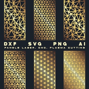 Triangles panel bundle, Room divider with geometry pattern, privacy screen for glowforge, laser plasma cut, CNC files dxf, dwg, svg, ai