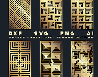 Square Set Wall Panel Patterns Room Divider, Privacy Screen, Decorative Panel, Stencil, Wall Handing svg dxf files for CNC plasma, laser cut