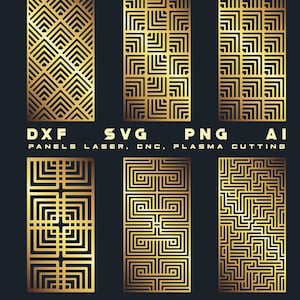 Square Set Wall Panel Patterns Room Divider, Privacy Screen, Decorative Panel, Stencil, Wall Handing svg dxf files for CNC plasma, laser cut