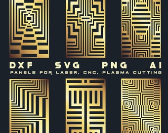 Optical illusion Pattern Room Divider Set | Geometric Wall Panel  | Privacy Screen For Glowforge, Laser Plasma Cut, CNC files dxf, svg, ai
