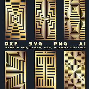 Optical illusion Pattern Room Divider Set | Geometric Wall Panel  | Privacy Screen For Glowforge, Laser Plasma Cut, CNC files dxf, svg, ai