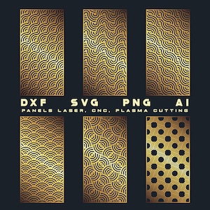 Dekoratives Wandpanel Bündel Kreise, Sichtschutzzaun, Sichtschutzschirm, Raumteiler für Glowforge, Laser, Plasma Cut, CNC, dxf, png, svg, ai