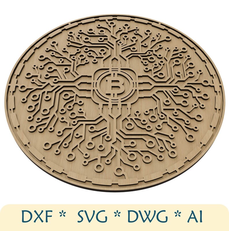 Bitcoin Multi Layer Wall Art Dxf Svg Dwg Ai File Format Template ...