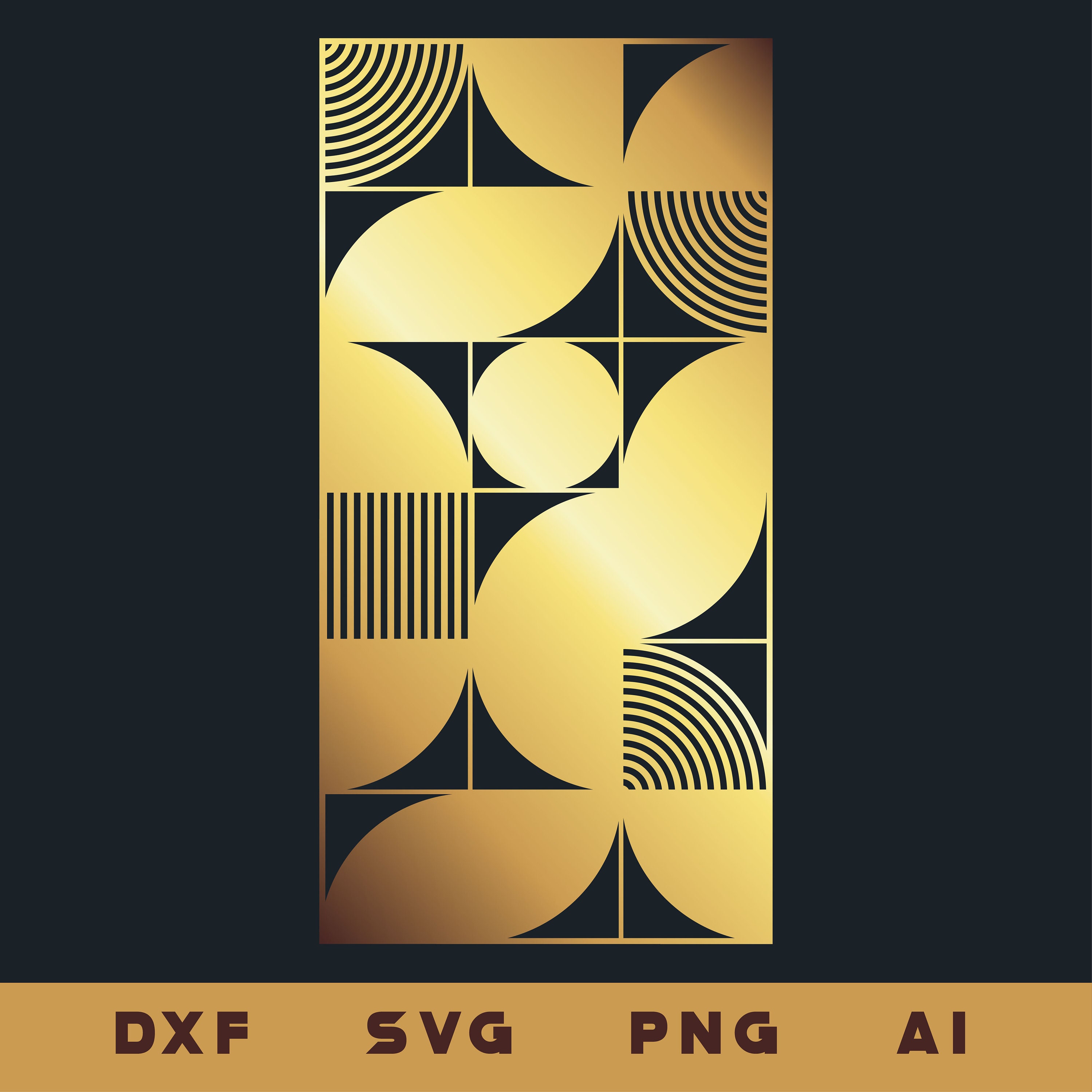 Geometric Wall Panel Vector Bauhaus Room Divider Bundle | Semi Circle Geometric Wall Panel Set ...